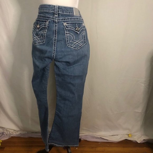 LA IDOL Jeans Wide Stitch Bootcut Size 11 - Picture 3 of 6